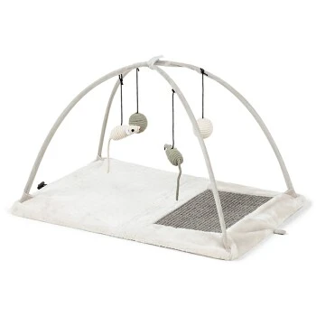 Trixie Kratzmatte Mit Spielzeugen Mobile Grau 4 Trixie Kratzmatte Mit Spielzeugen Mobile Grau – Bild 2