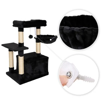 Lionto Kratzbaum Höhe 85 Cm Schwarz 7 Lionto Kratzbaum Höhe 85 Cm Schwarz – Bild 5