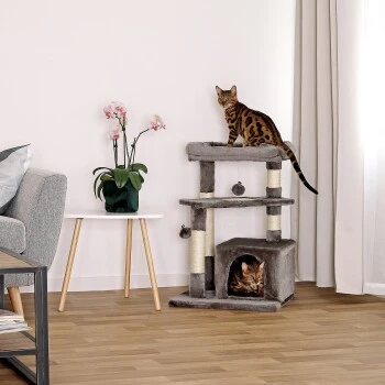 Lionto Kratzbaum, Höhe 75 Cm Dunkelgrau 4 Lionto Kratzbaum, Höhe 75 Cm Dunkelgrau – Bild 2