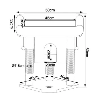 Lionto Kratzbaum 60 Cm Dunkelgrau 9 Lionto Kratzbaum 60 Cm Dunkelgrau – Bild 7