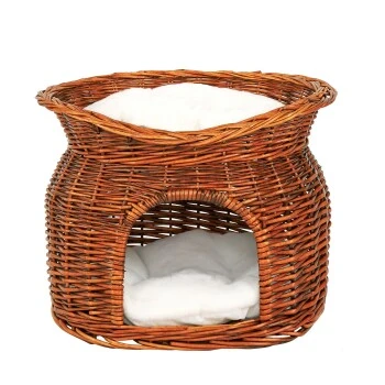 Lionto Weidenkorb Für Katzen Katzenhöhle Braun 3 Lionto Weidenkorb Für Katzen Katzenhöhle Braun