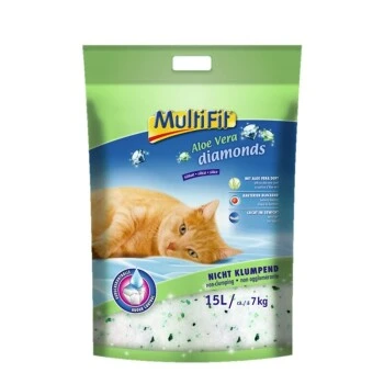 MultiFit Diamonds Aloe Vera Silikatstreu 15 L 3 MultiFit Diamonds Aloe Vera Silikatstreu 15 L