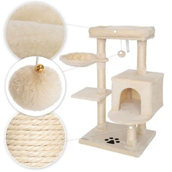 Lionto Kratzbaum, Höhe 93 Cm Beige 6 Lionto Kratzbaum, Höhe 93 Cm Beige – Bild 4