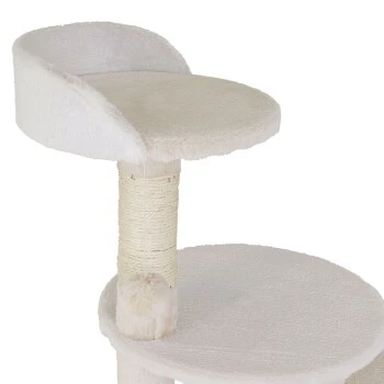 Lionto Kratzbaum Höhe 112 Cm Weiß/ Beige 6 Lionto Kratzbaum Höhe 112 Cm Weiß/ Beige – Bild 4