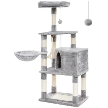 FEANDREA Kletterbaum 138cm Hellgrau Hellgrau 3 FEANDREA Kletterbaum 138cm Hellgrau Hellgrau