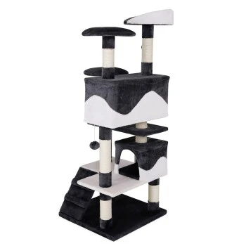 Lionto Kratzbaum, Höhe 130 Cm Weiß/ Grau 8 Lionto Kratzbaum, Höhe 130 Cm Weiß/ Grau – Bild 6