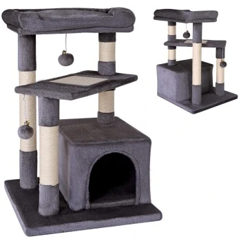 Lionto Kratzbaum, Höhe 75 Cm Dunkelgrau 8 Lionto Kratzbaum, Höhe 75 Cm Dunkelgrau – Bild 6