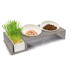 Canadian Cat Company Futterbar Cat Diner Grau/ Weiß