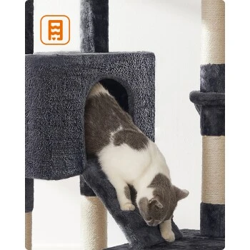 FEANDREA Katzenbaum 142cm Hellgrau Dunkelgrau 8 FEANDREA Katzenbaum 142cm Hellgrau Dunkelgrau – Bild 6