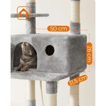 FEANDREA Kratzbaum 164cm Hellgrau Hellgrau 7 FEANDREA Kratzbaum 164cm Hellgrau Hellgrau – Bild 5